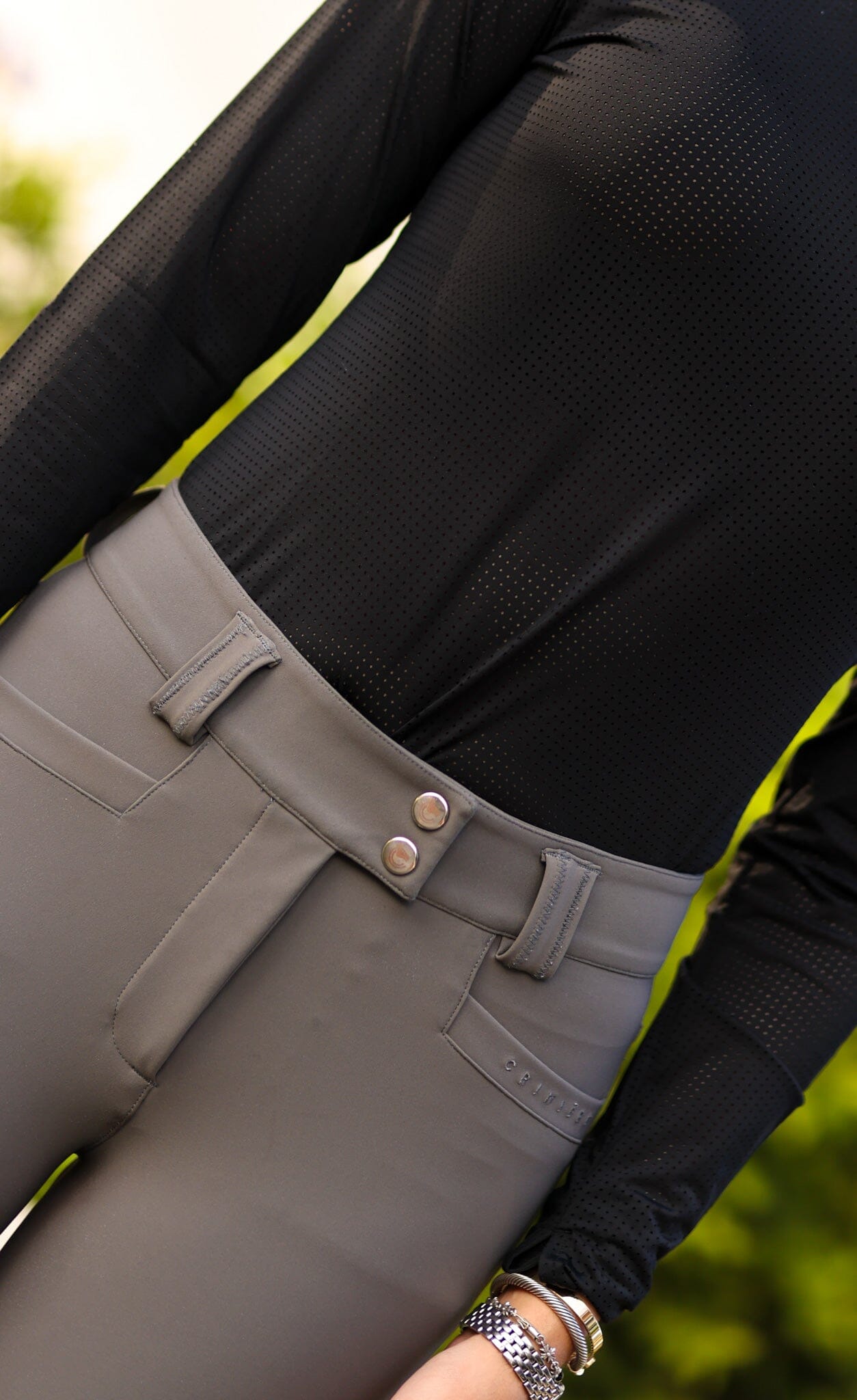 Juliette High Compression Breeches in Perfect Gray - Premium Riding Breeches C R I N I Ē R E 
